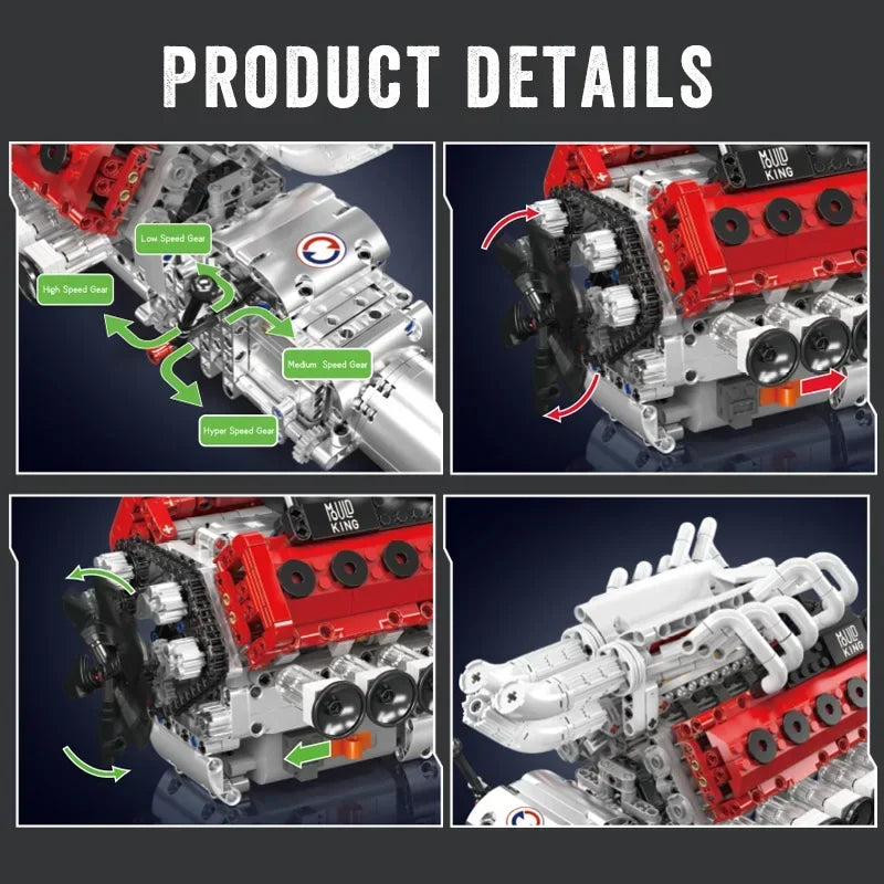 PrimeBricks V12 Motor MOC LEGO-kompatibel | Motorisier