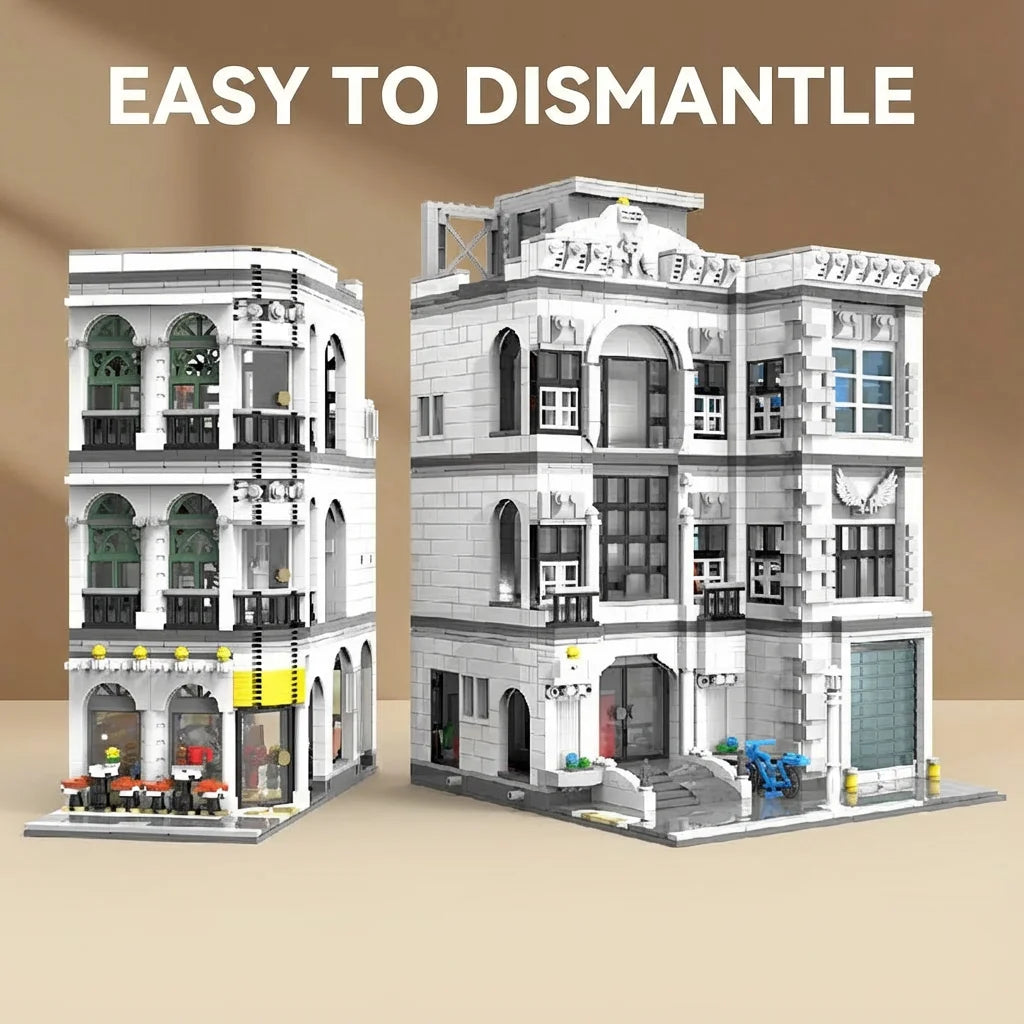 Hospital House MOC Modular Building Set - 4958 Teile - Legokompatibel - mit 17 Minifiguren