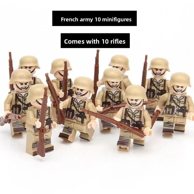 WW1 Minifiguren Set - Erster Weltkrieg Soldaten | 10 Figuren | LEGO-kompatibel