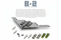 2063PCS B-2 Ghost Strategic Bomber Building Blocks Air Force Fighter Model Bricks Collection Desktop Display