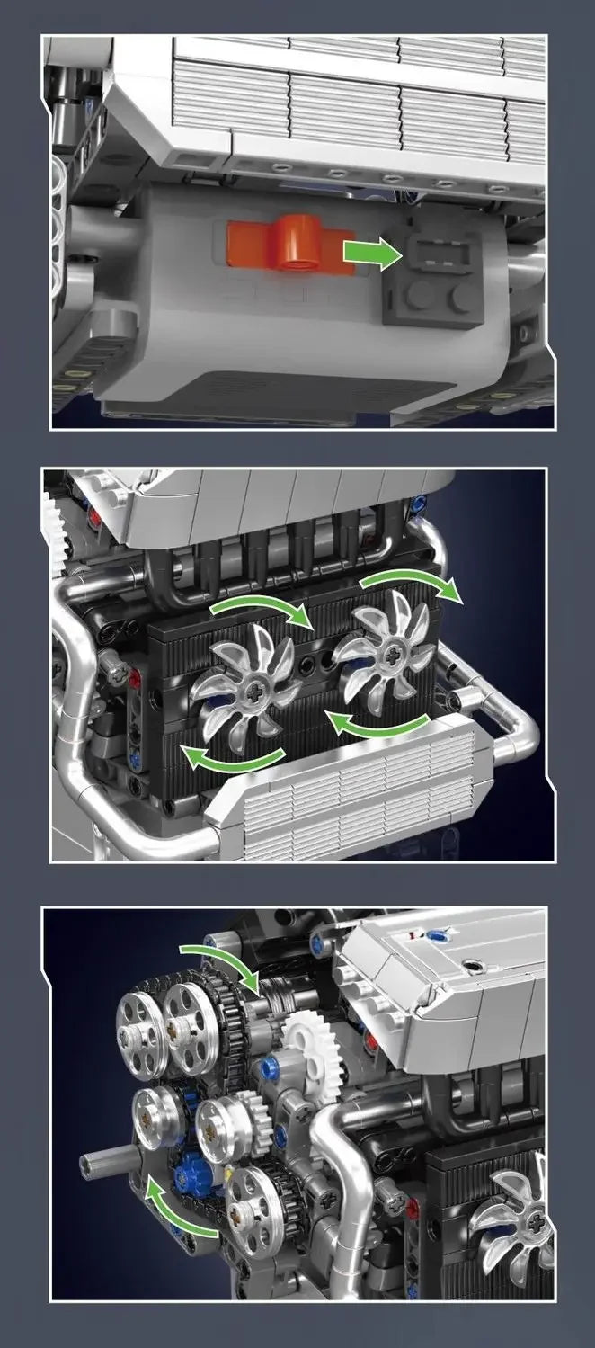 Prime bricks BMW Motorized S55 Inline-6 Engine Model Moc  LEGO Kompatibel