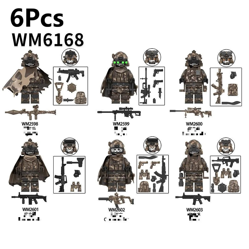 SWAT Special Forces Minifiguren Set - Legokompatibel - Military Series Kommando Soldaten
