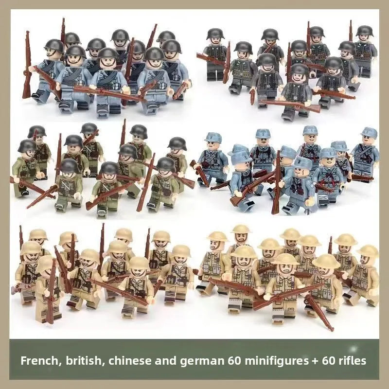 WW1 Minifiguren Set - Erster Weltkrieg Soldaten | 10 Figuren | LEGO-kompatibel