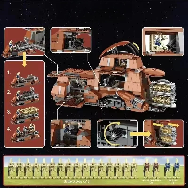 Star Wars AT-TE Walker MOC - Legokompatibel - Republic Clone Wars Panzer Modell