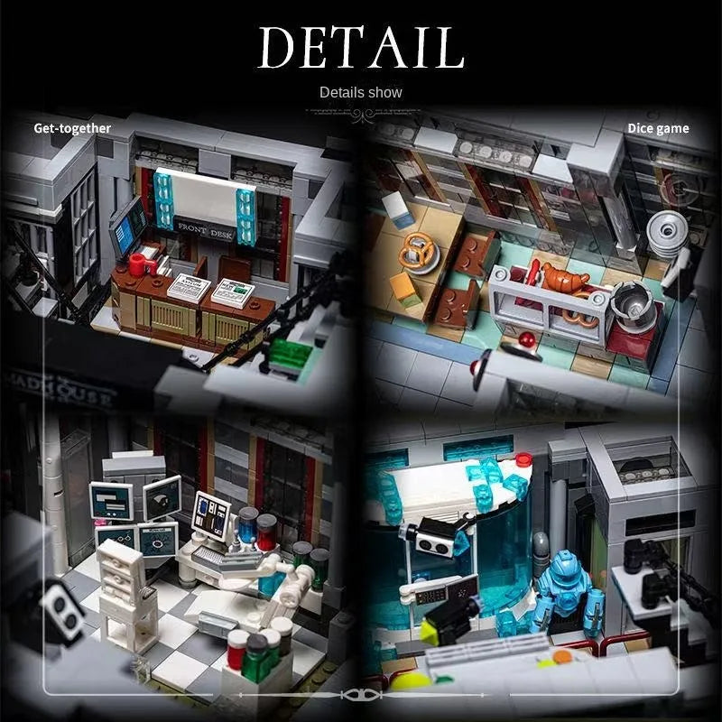 Batman Arkham Asylum MOC - Legokompatibel - DC Sanctuary Gebäude Modell für Erwachsene