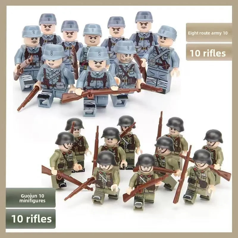 WW1 Minifiguren Set - Erster Weltkrieg Soldaten | 10 Figuren | LEGO-kompatibel