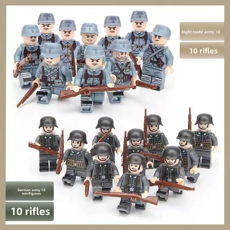 WW1 Minifiguren Set - Erster Weltkrieg Soldaten | 10 Figuren | LEGO-kompatibel
