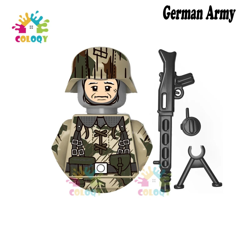 WW2 Minifiguren Set - Zweiter Weltkrieg Soldaten | Alliierte & Achsenmächte | LEGO-kompatibel