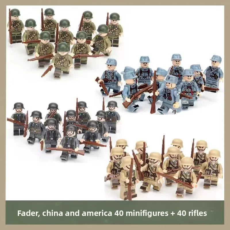 WW1 Minifiguren Set - Erster Weltkrieg Soldaten | 10 Figuren | LEGO-kompatibel