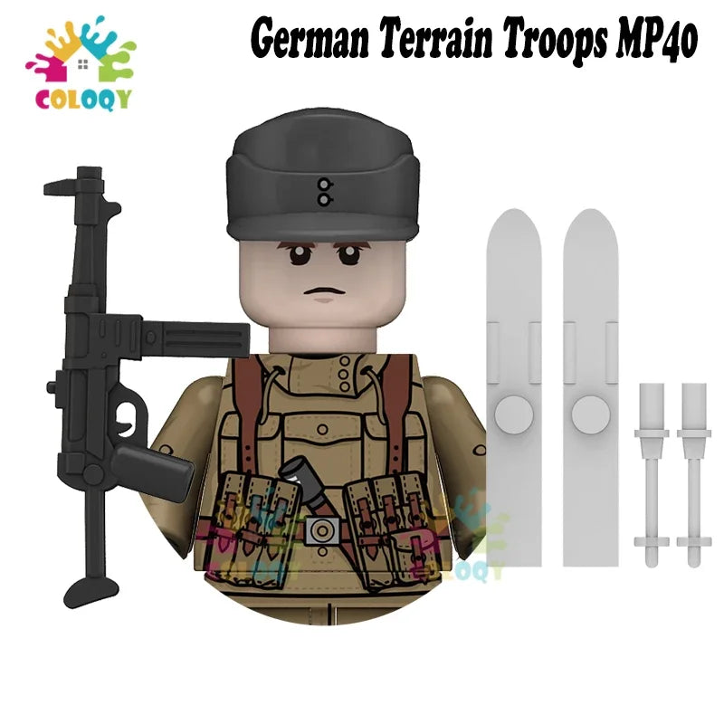 WW2 Minifiguren Set - Zweiter Weltkrieg Soldaten | Alliierte & Achsenmächte | LEGO-kompatibel