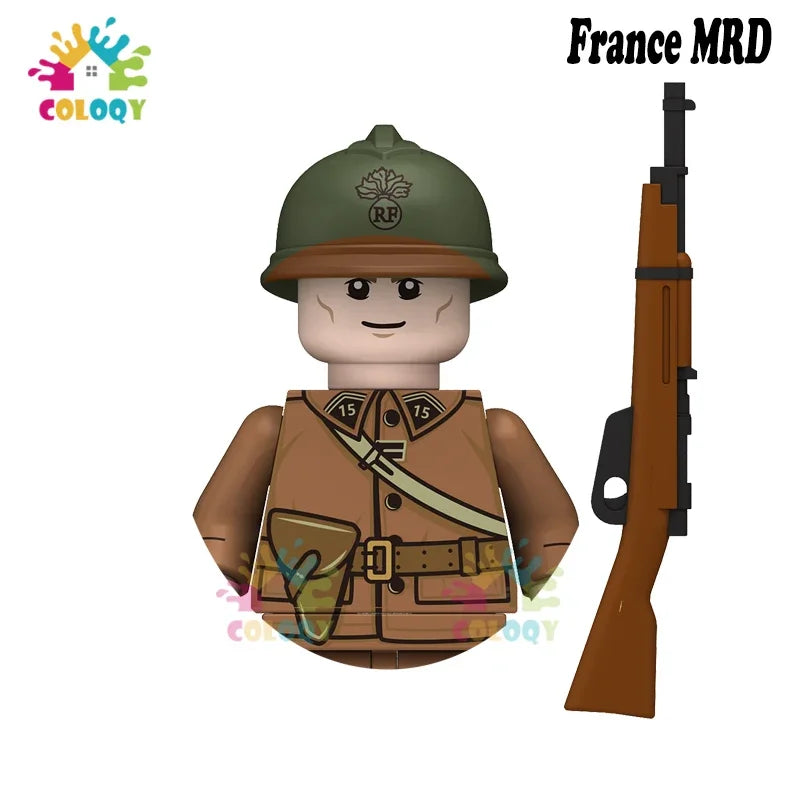 WW2 Minifiguren Set - Zweiter Weltkrieg Soldaten | Alliierte & Achsenmächte | LEGO-kompatibel