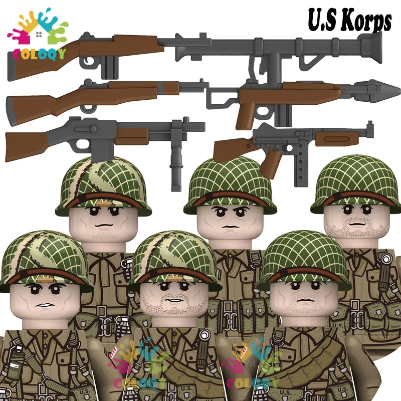 WW2 Minifiguren Set - Zweiter Weltkrieg Soldaten | Alliierte & Achsenmächte | LEGO-kompatibel