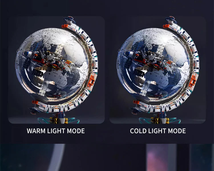 Space Station Transparent Globe MOC - Legokompatibel - High-Tech Weltraumstation Modell