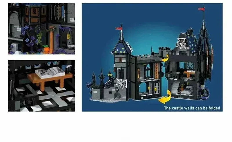 Dracula Schloss MOC - 3007 Teile Vampir-Burg Bauset | Gothic Medieval Castle | LEGO-kompatibel