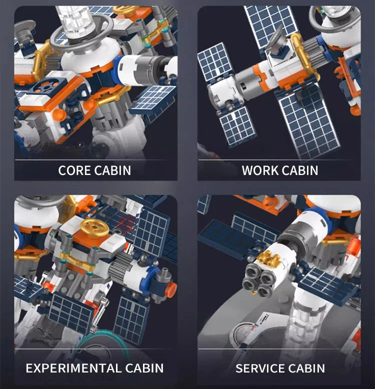 Space Station Transparent Globe MOC - Legokompatibel - High-Tech Weltraumstation Modell