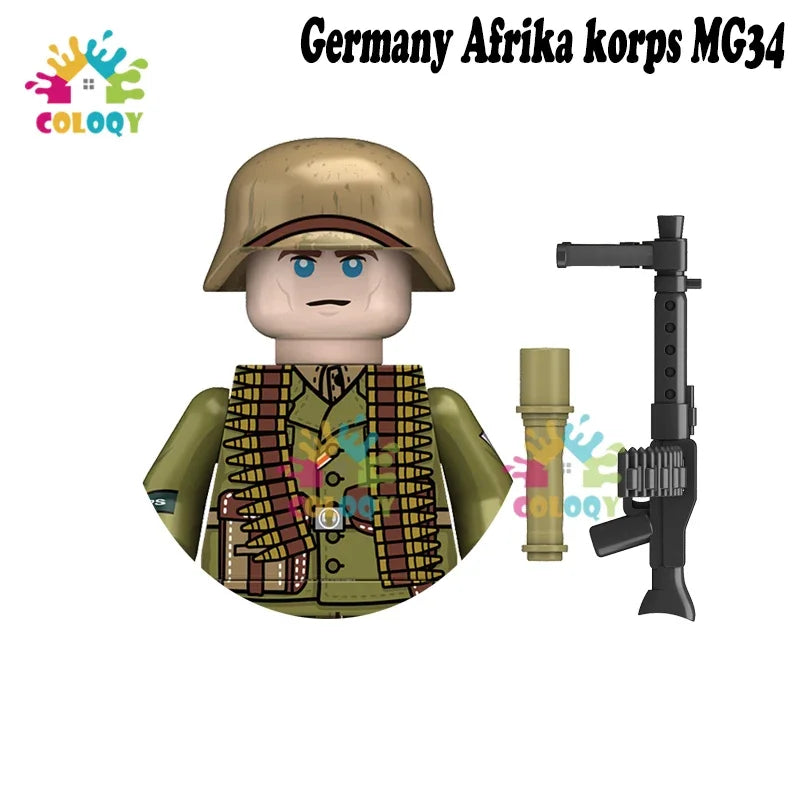 WW2 Minifiguren Set - Zweiter Weltkrieg Soldaten | Alliierte & Achsenmächte | LEGO-kompatibel
