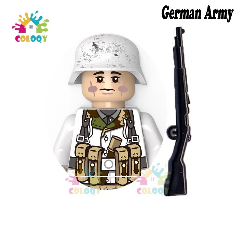 WW2 Minifiguren Set - Zweiter Weltkrieg Soldaten | Alliierte & Achsenmächte | LEGO-kompatibel