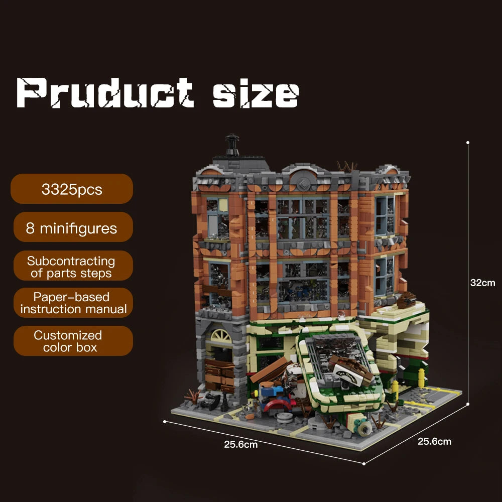 Doomsday Corner Garage MOC - 3325 Teile - Legokompatibel - Modular Building Set für Erwachsene