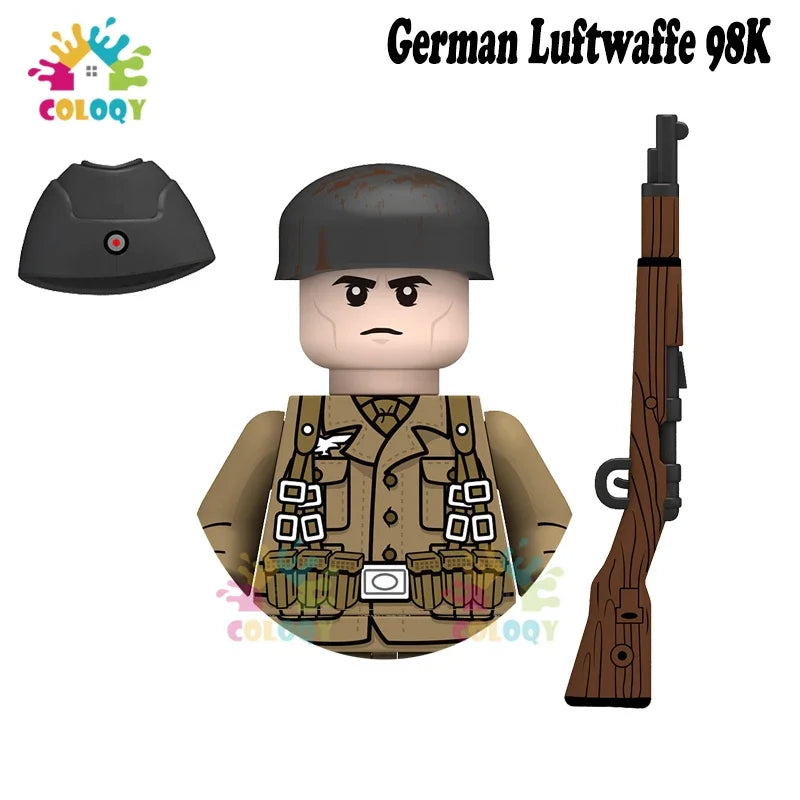 WW2 Minifiguren Set - Zweiter Weltkrieg Soldaten | Alliierte & Achsenmächte | LEGO-kompatibel
