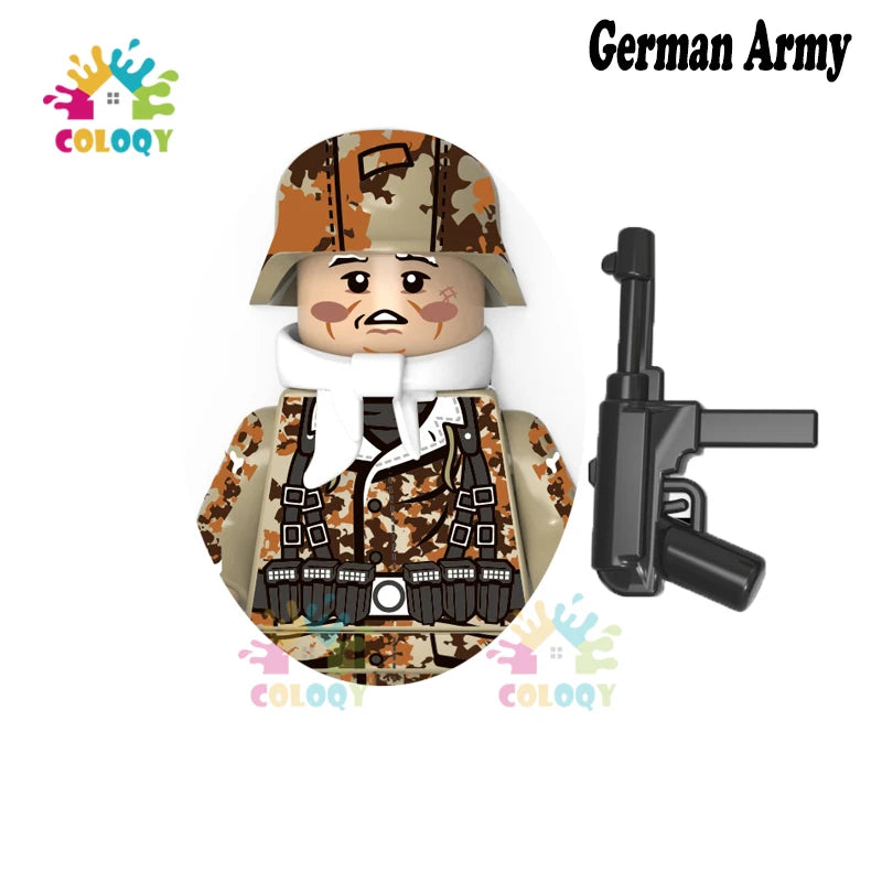 WW2 Minifiguren Set - Zweiter Weltkrieg Soldaten | Alliierte & Achsenmächte | LEGO-kompatibel