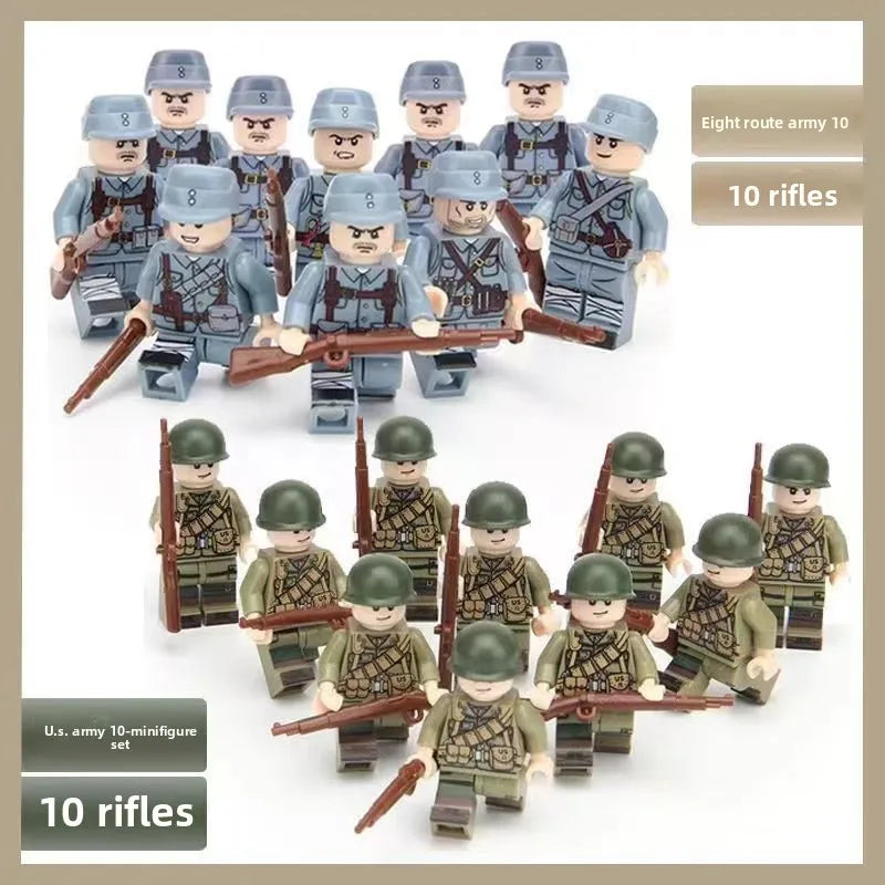 WW1 Minifiguren Set - Erster Weltkrieg Soldaten | 10 Figuren | LEGO-kompatibel