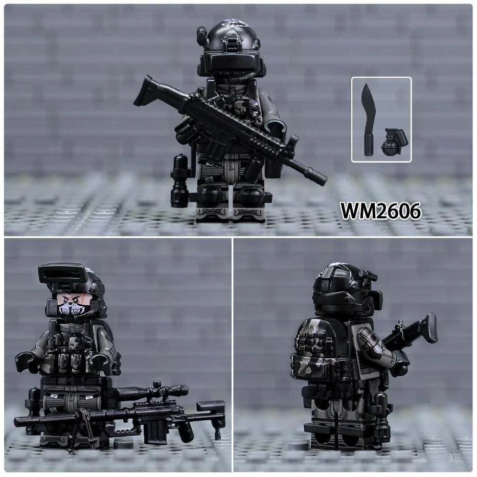 SWAT Special Forces Minifiguren Set - Legokompatibel - Military Series Kommando Soldaten