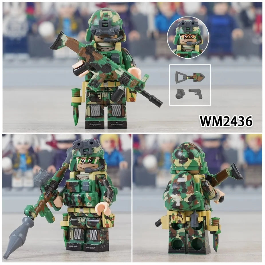 SWAT Special Forces Minifiguren Set - Legokompatibel - Military Series Kommando Soldaten