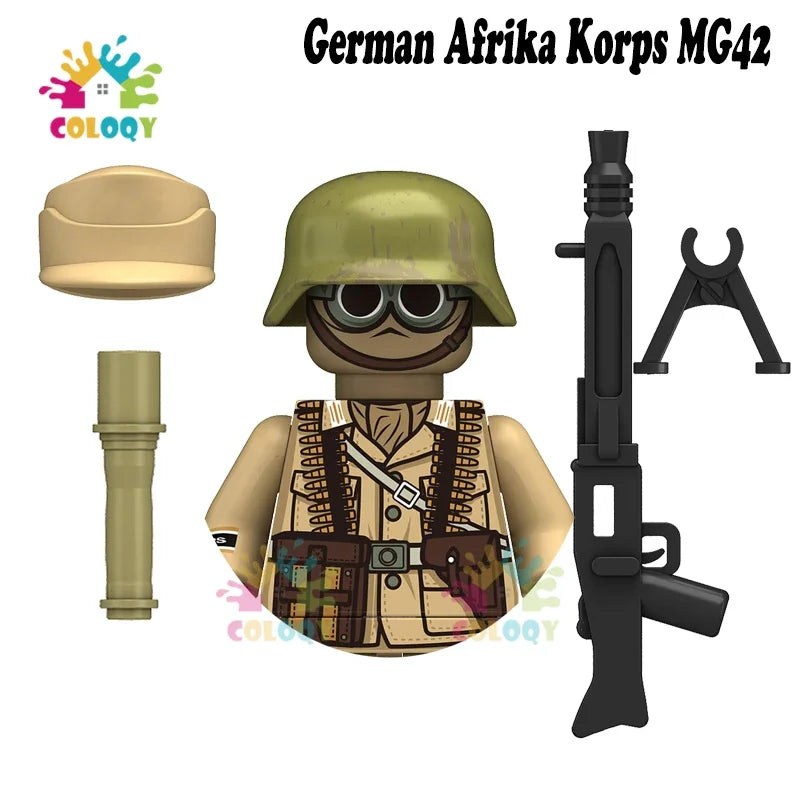WW2 Minifiguren Set - Zweiter Weltkrieg Soldaten | Alliierte & Achsenmächte | LEGO-kompatibel
