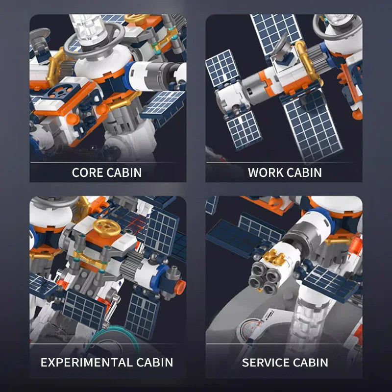 Space Station Transparent Globe MOC - Legokompatibel - High-Tech Weltraumstation Modell