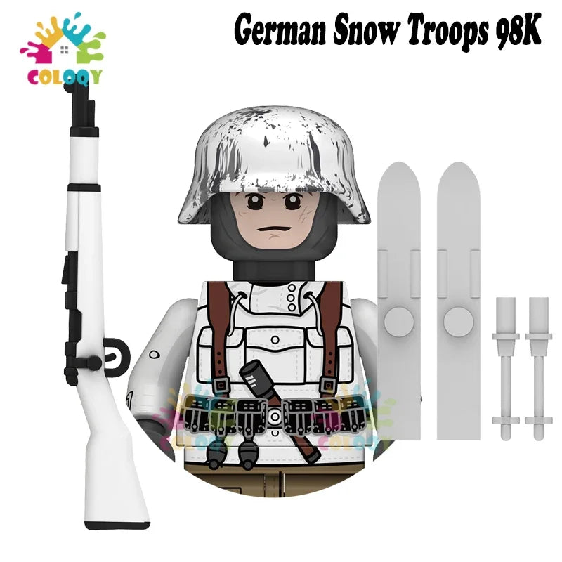 WW2 Minifiguren Set - Zweiter Weltkrieg Soldaten | Alliierte & Achsenmächte | LEGO-kompatibel