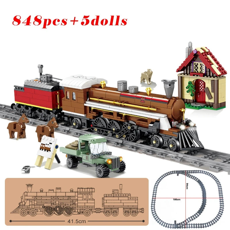 High-Speed Train Set Elektrisch - Legokompatibel - Batteriebetrieben mit Schienen - City Passenger Train