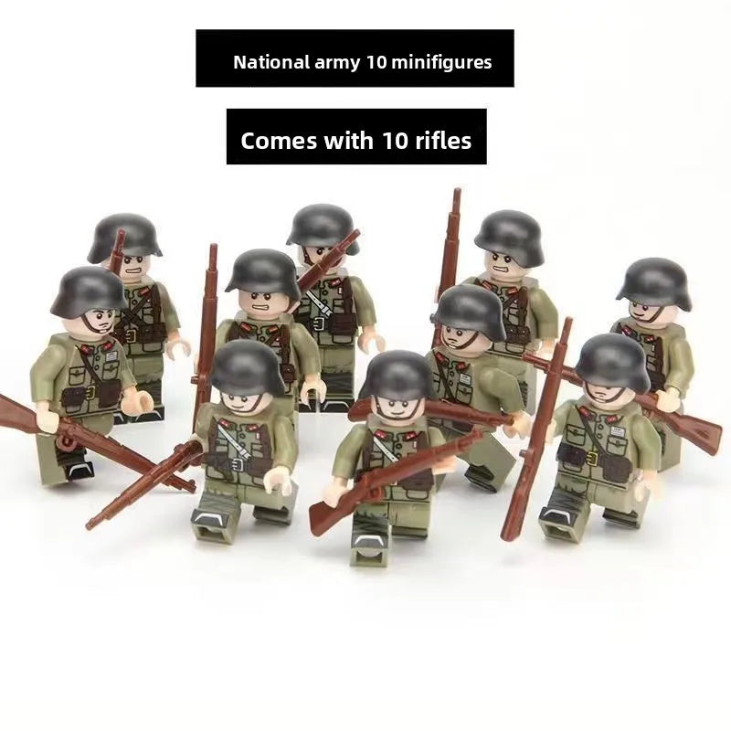 WW1 Minifiguren Set - Erster Weltkrieg Soldaten | 10 Figuren | LEGO-kompatibel