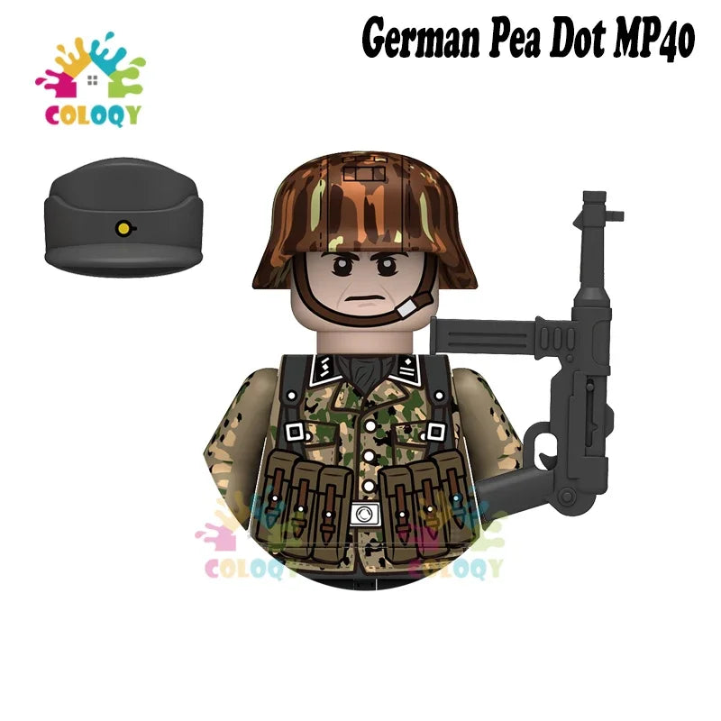 WW2 Minifiguren Set - Zweiter Weltkrieg Soldaten | Alliierte & Achsenmächte | LEGO-kompatibel
