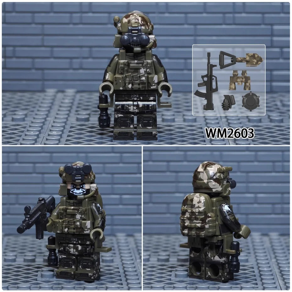 SWAT Special Forces Minifiguren Set - Legokompatibel - Military Series Kommando Soldaten