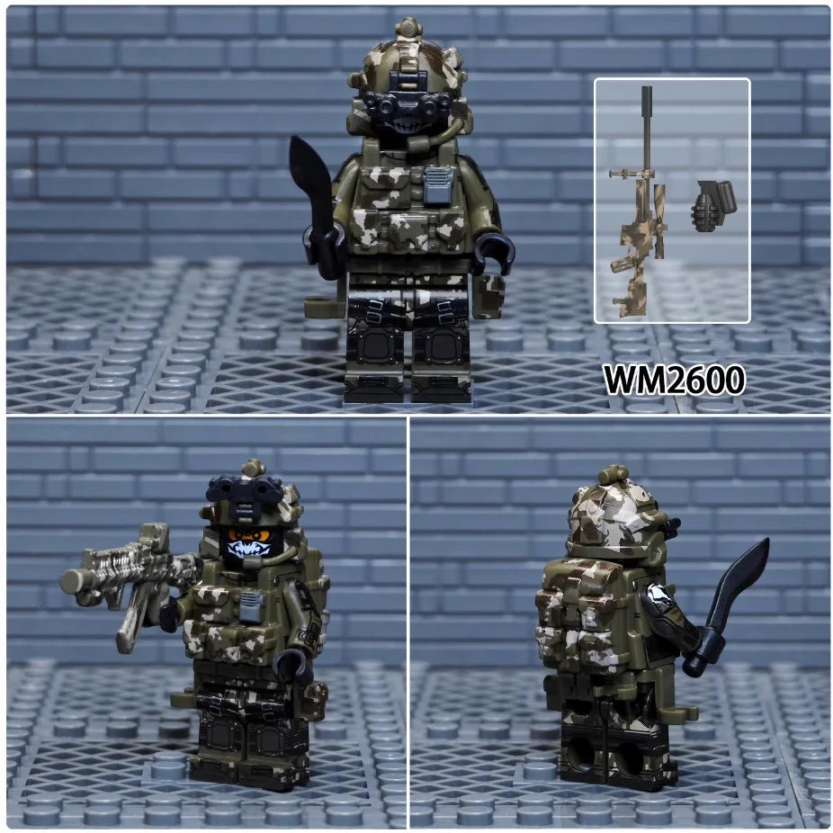 SWAT Special Forces Minifiguren Set - Legokompatibel - Military Series Kommando Soldaten