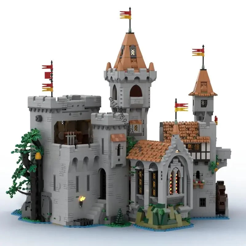 Lion Knights Tower Castle MOC - 2687 Teile Mittelalterliche Burg | Europäische Street View | LEGO 10305 Alternative