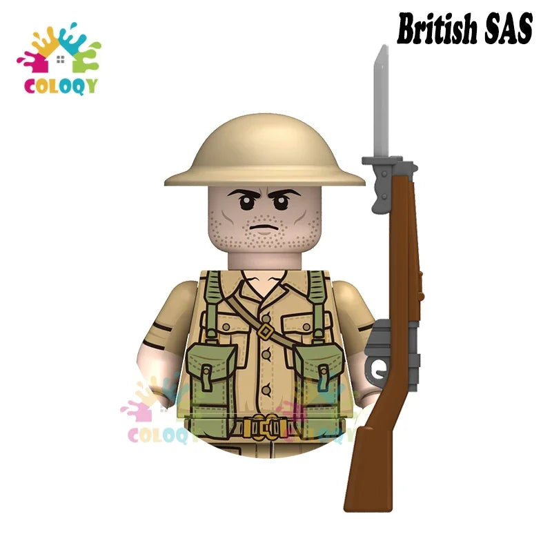 WW2 Minifiguren Set - Zweiter Weltkrieg Soldaten | Alliierte & Achsenmächte | LEGO-kompatibel