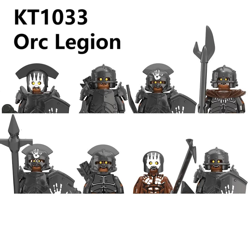 Herr der Ringe Minifiguren Set - Frodo, Gandalf, Aragorn, Legolas & Orks | LEGO-kompatibel