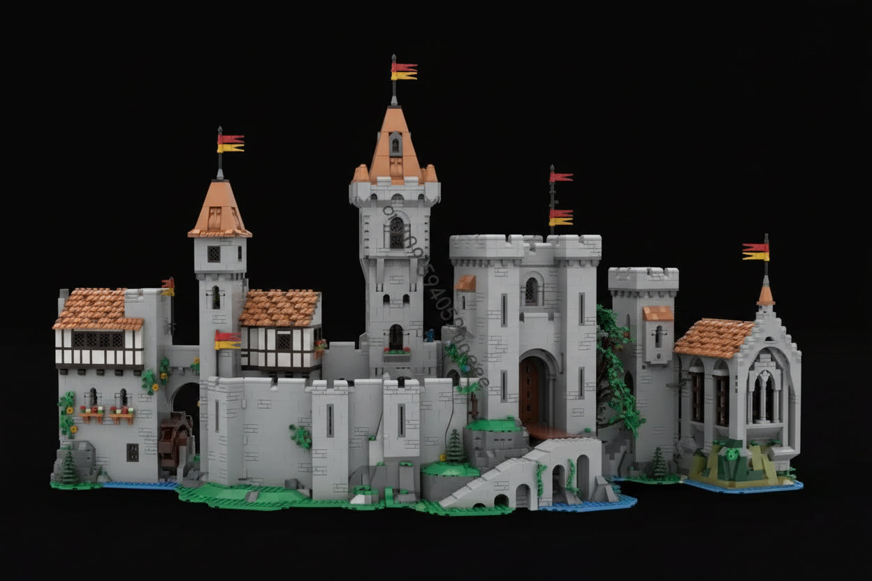 Lion Knights Tower Castle MOC - 2687 Teile Mittelalterliche Burg | Europäische Street View | LEGO 10305 Alternative