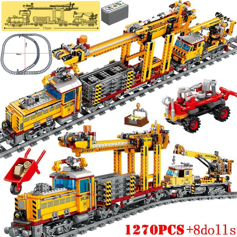 High-Speed Train Set Elektrisch - Legokompatibel - Batteriebetrieben mit Schienen - City Passenger Train