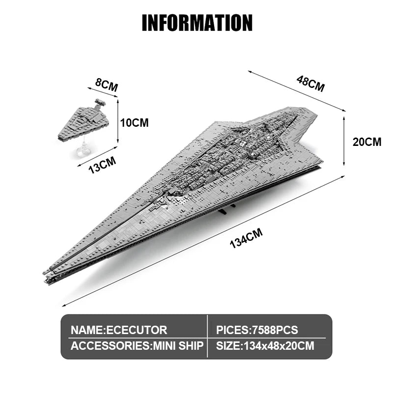 Star Wars Executor Class Super Star Destroyer MOC - 13134 Teile | Darth Vaders Flaggschiff | LEGO-kompatibel
