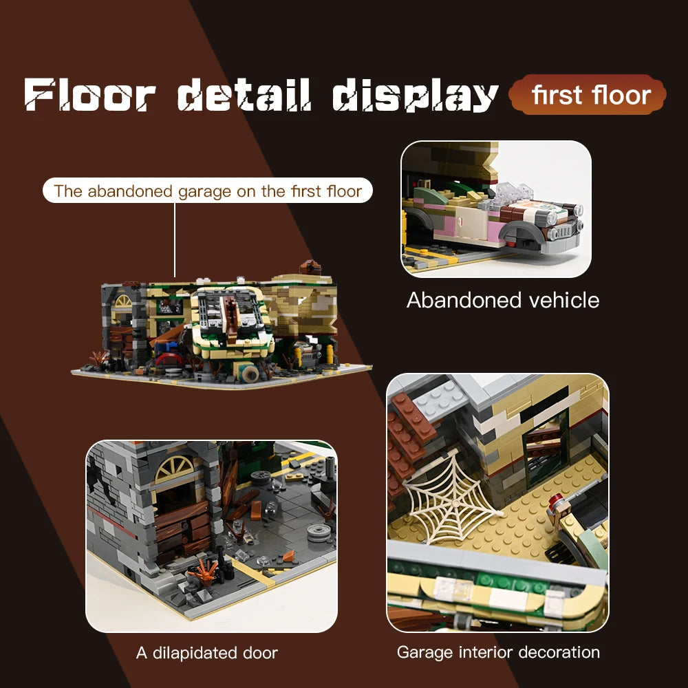 Doomsday Corner Garage MOC - 3325 Teile - Legokompatibel - Modular Building Set für Erwachsene