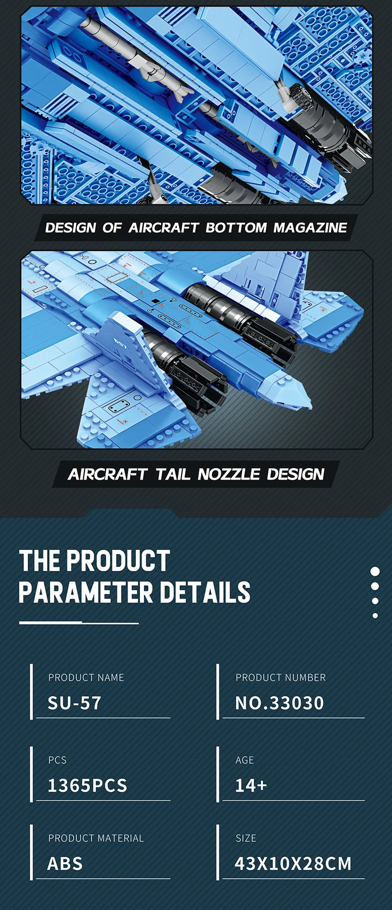 SU-57 Stealth Fighter MOC 1365 Teile LEGO-kompatibel | PrimeBricks