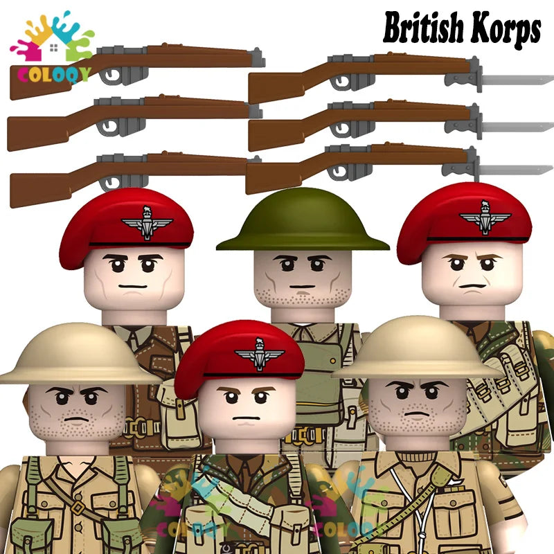WW2 Minifiguren Set - Zweiter Weltkrieg Soldaten | Alliierte & Achsenmächte | LEGO-kompatibel