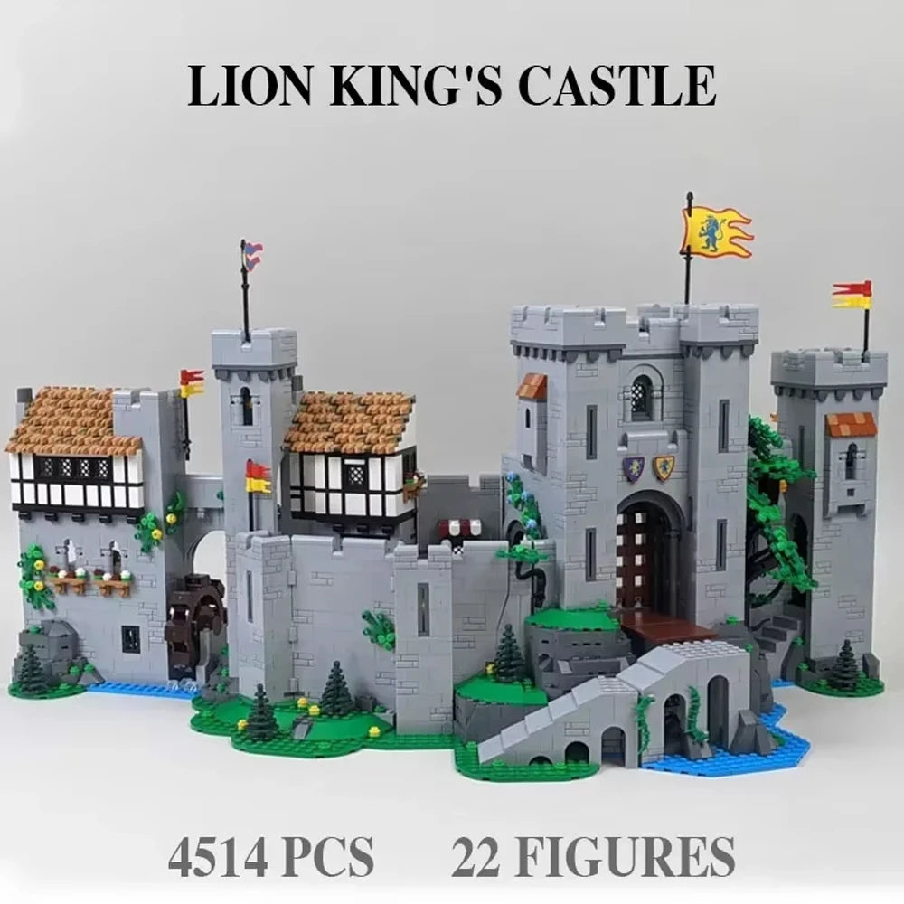 Löwenritter Burg MOC - 4514 Teile Mittelalterliche Festung | Lion King Knight Castle | LEGO-kompatibel