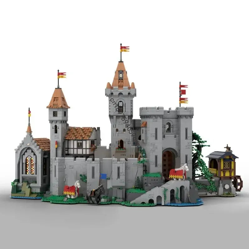 Lion Knights Tower Castle MOC - 2687 Teile Mittelalterliche Burg | Europäische Street View | LEGO 10305 Alternative