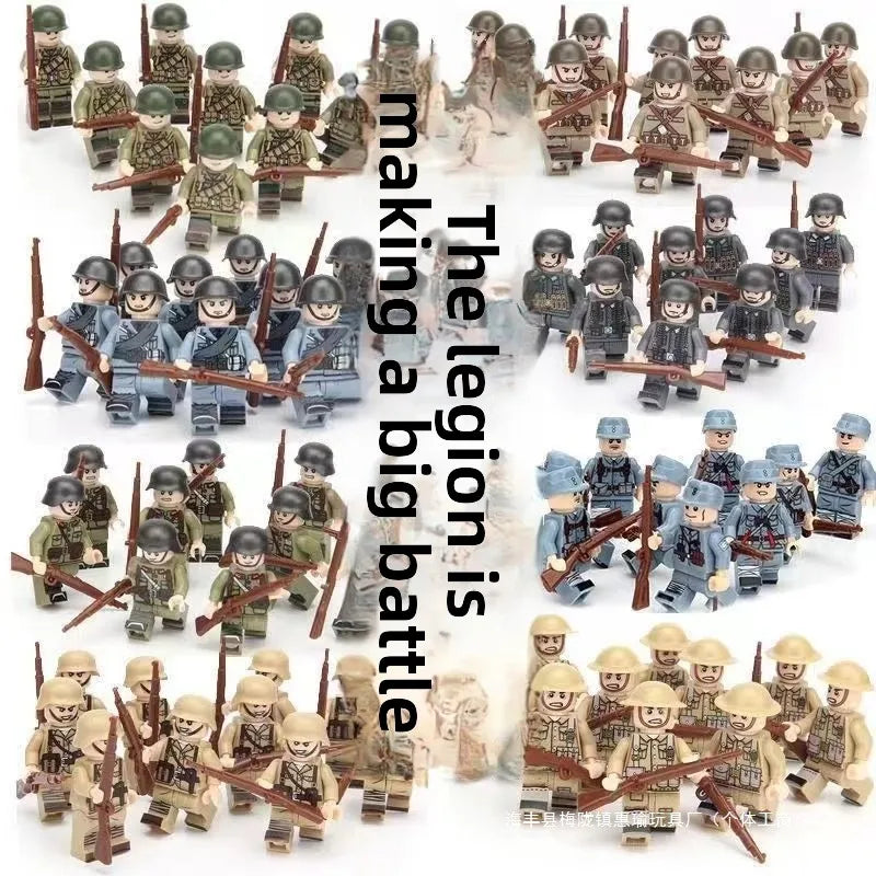 WW1 Minifiguren Set - Erster Weltkrieg Soldaten | 10 Figuren | LEGO-kompatibel