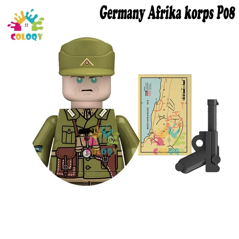 WW2 Minifiguren Set - Zweiter Weltkrieg Soldaten | Alliierte & Achsenmächte | LEGO-kompatibel