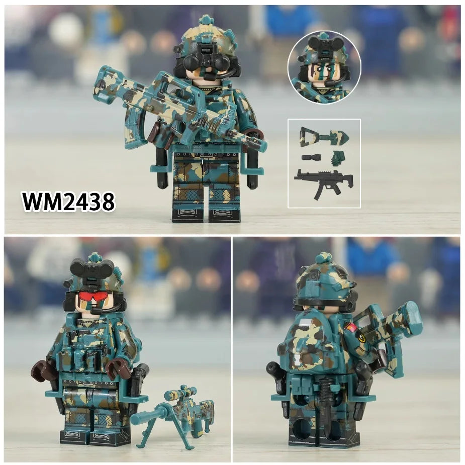 SWAT Special Forces Minifiguren Set - Legokompatibel - Military Series Kommando Soldaten