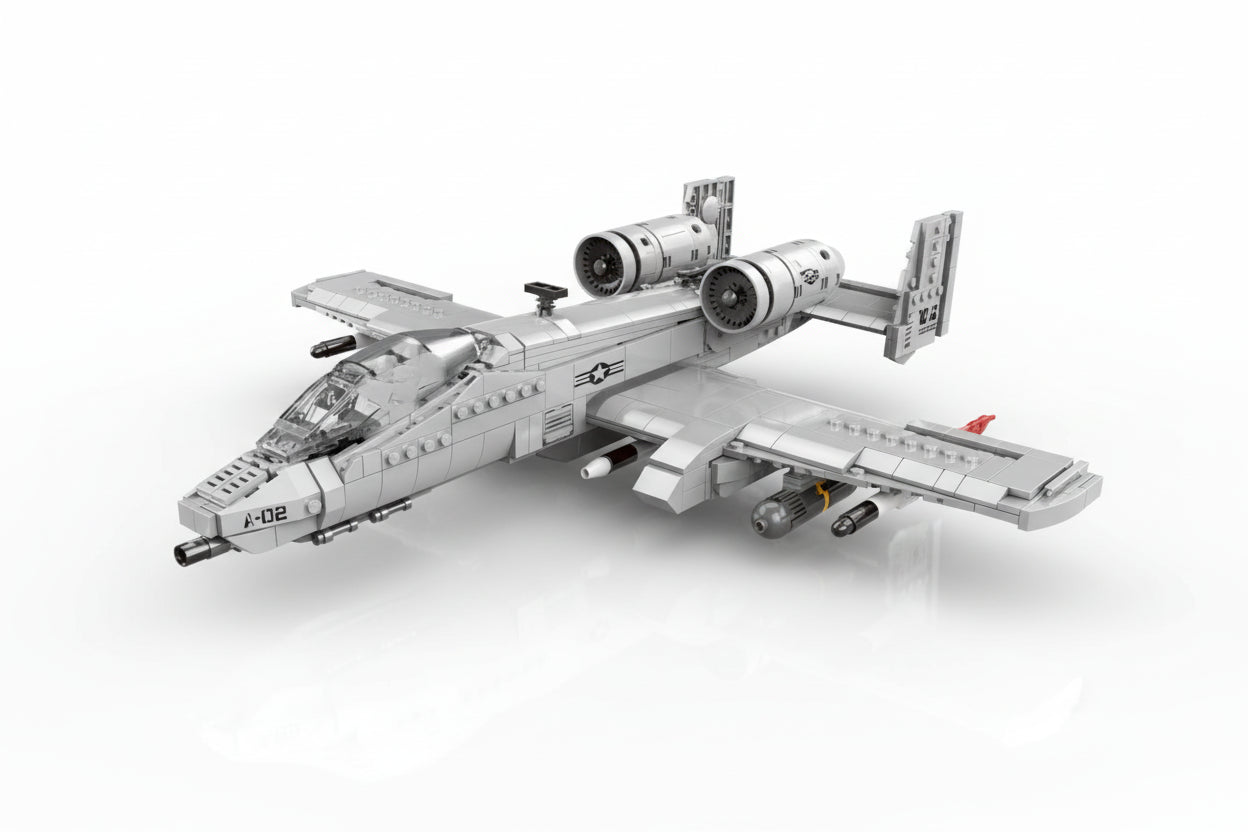 A-10 Warthog MOC - Militär Kampfflugzeug Bauset | 1:48 Modell | US Air Force | LEGO-kompatibel